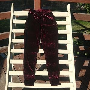 Blackheart Burgundy Velvet leggings